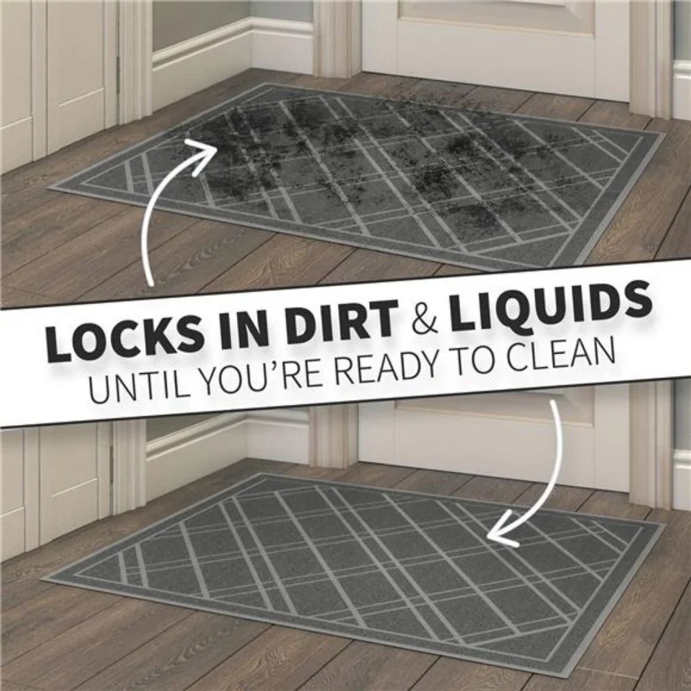 Grey, 42 x 35 - Anti Slip, Durable & Washable, Outdoor & Indoor Door Mat